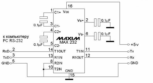 Преобразователь уровней MAX232